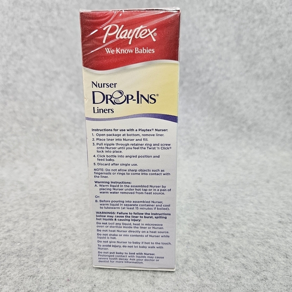 Playtex Nurser 4 Ounce Drop In Liners 50 ct New Sealed Box - Picture 4 of 5